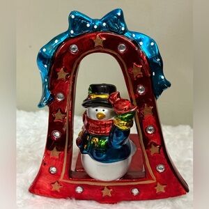 Festive Snowman Candle tea light Holder